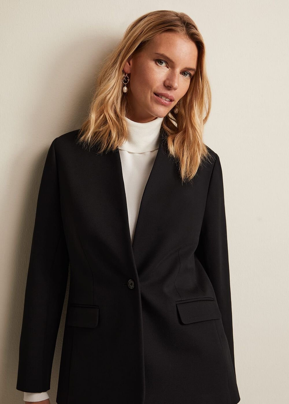 Devin Black Ponte Blazer Black