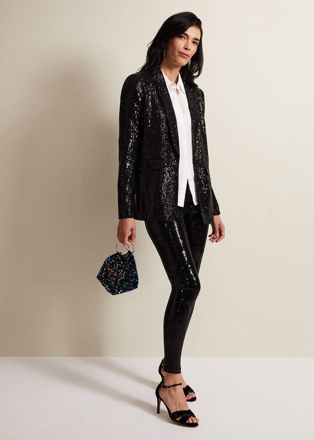 Ameera Sequin Soft Blazer Black