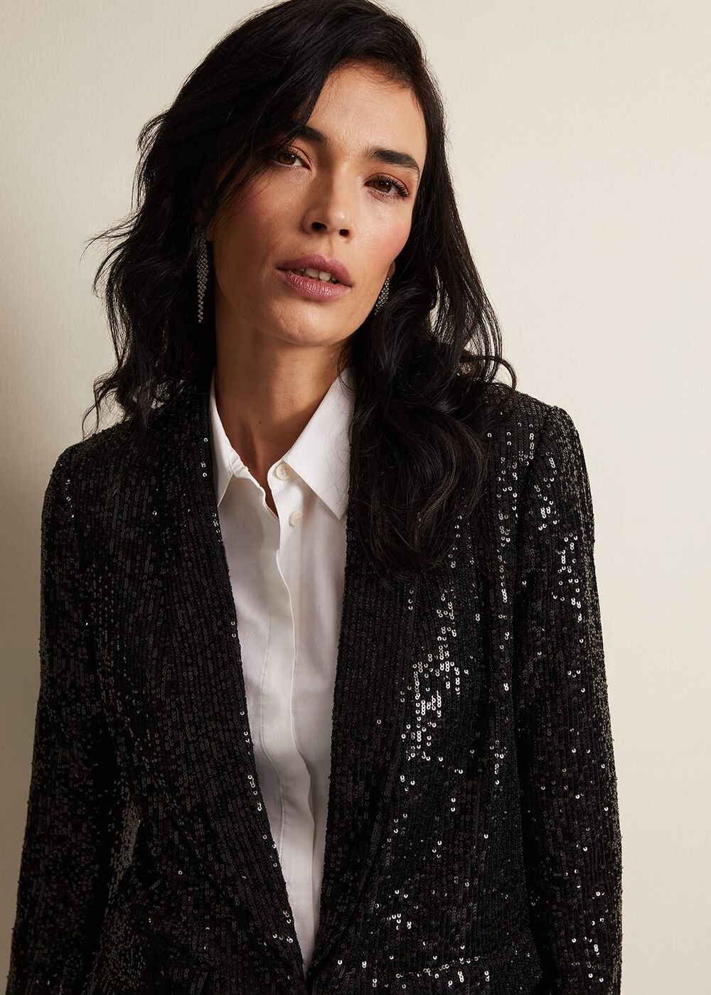 Ameera Sequin Soft Blazer Black
