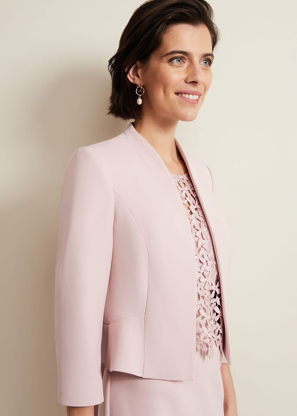 Daisy Peplum Jacket Pale Pink