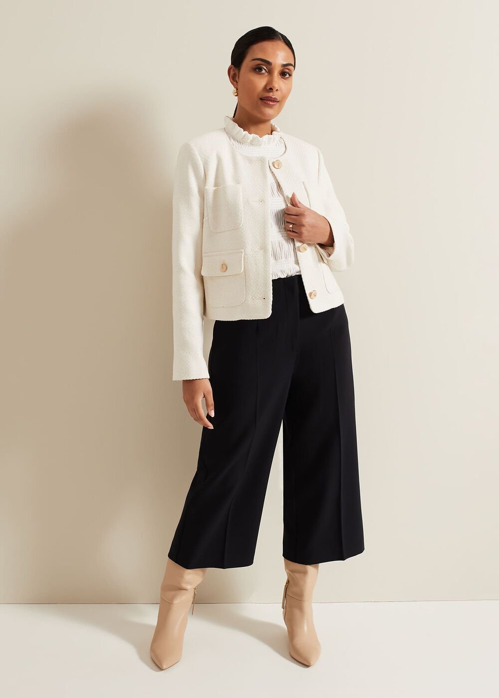 Petite Ripley Boucle Jacket Ivory