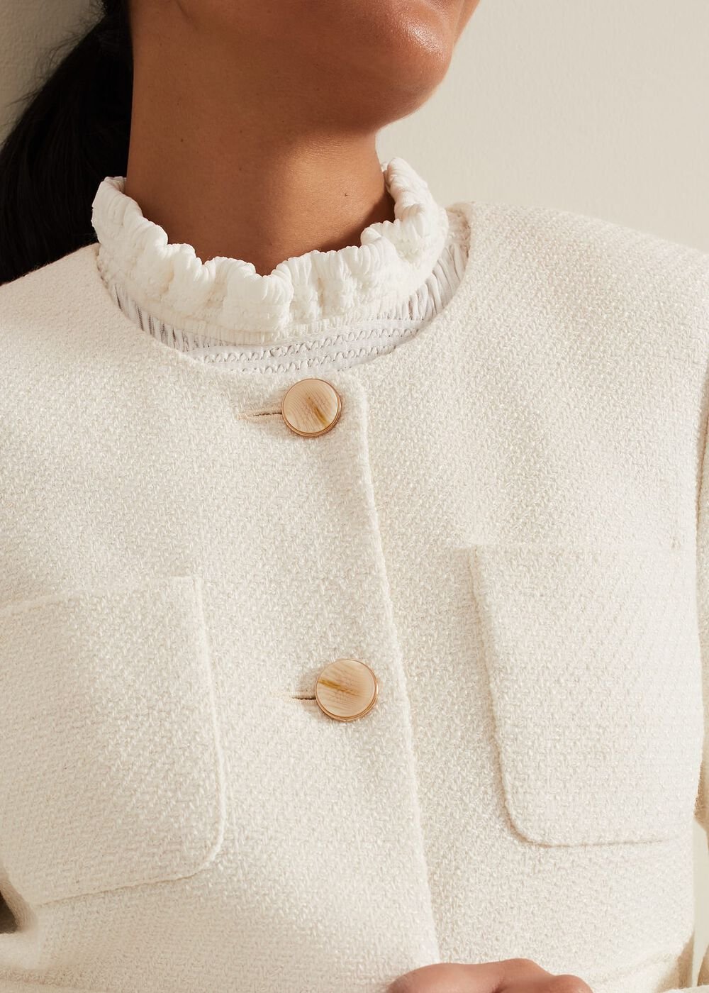 Petite Ripley Boucle Jacket Ivory