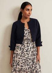 Petite Zoelle Bow Jacket Navy