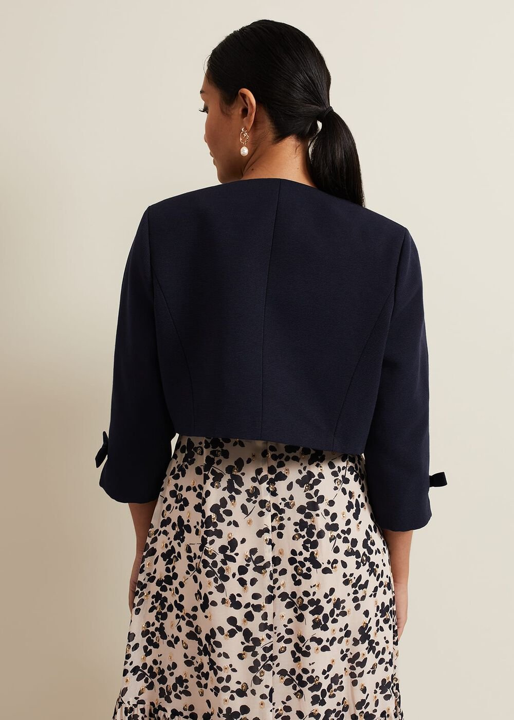 Petite Zoelle Bow Jacket Navy