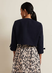 Petite Zoelle Bow Jacket Navy