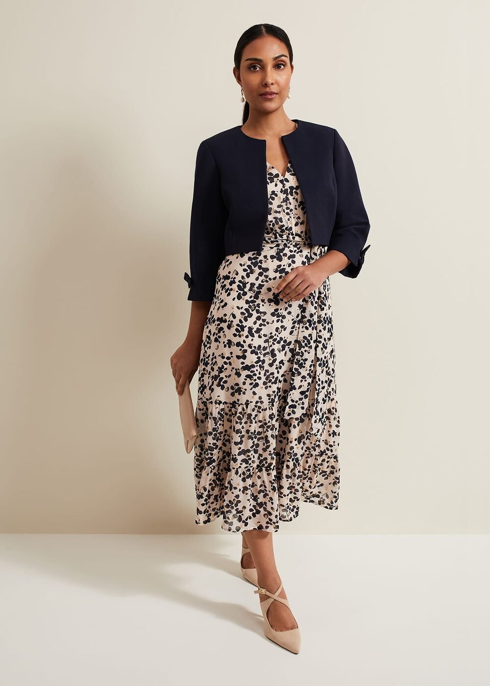 Petite Zoelle Bow Jacket Navy