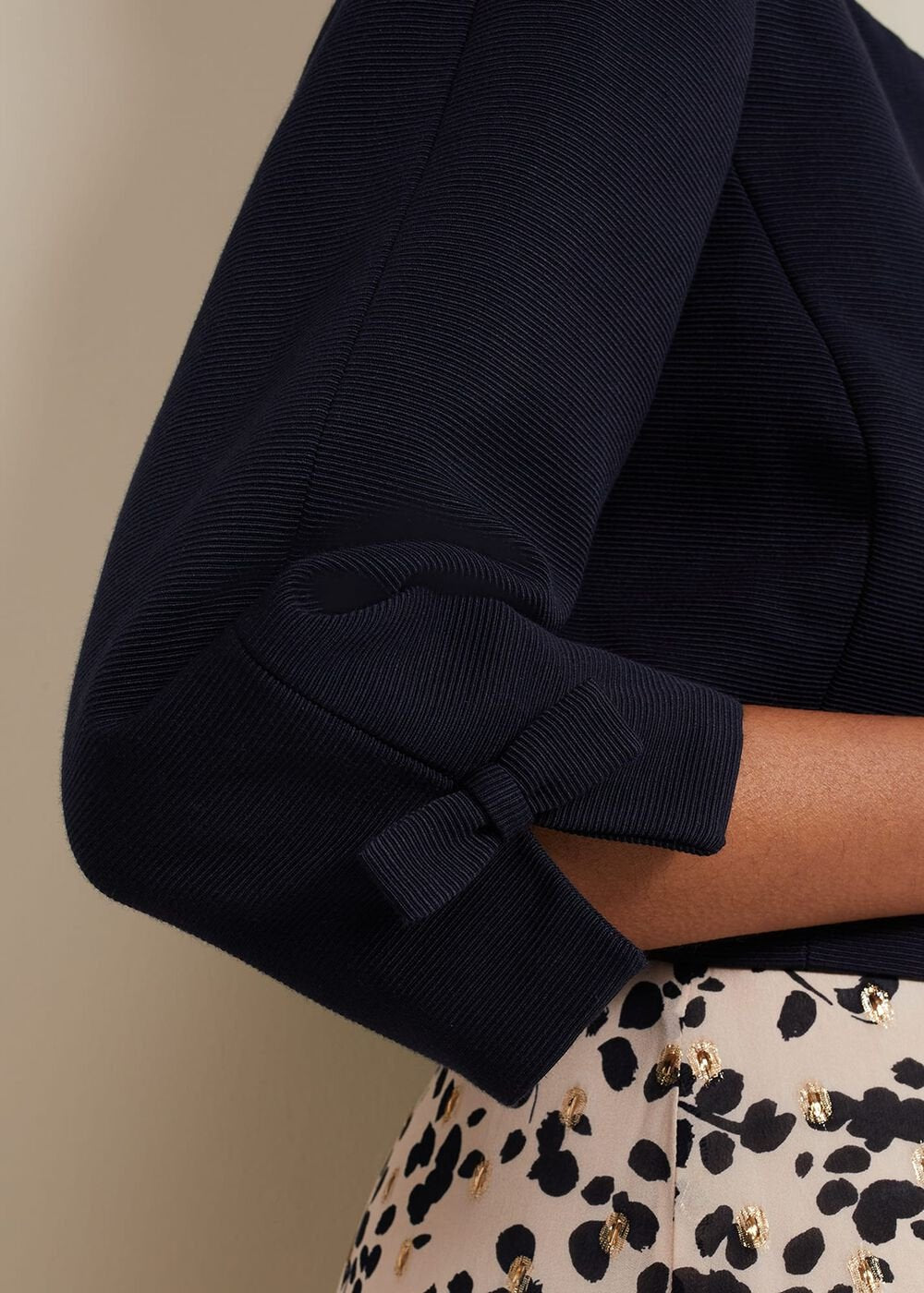 Petite Zoelle Bow Jacket Navy