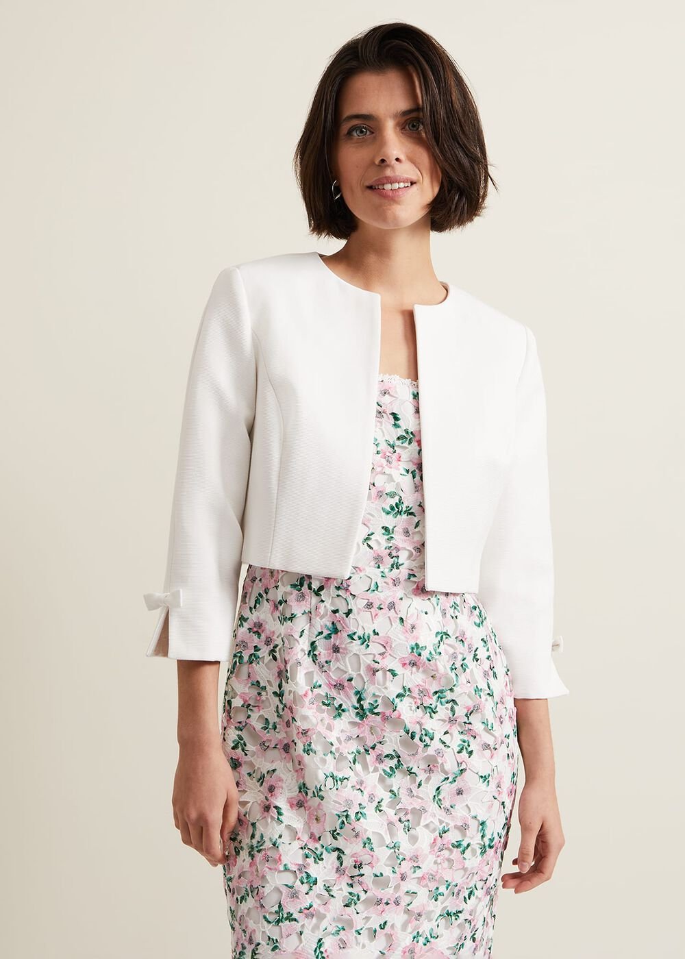 Zoelle Bow Jacket Ivory