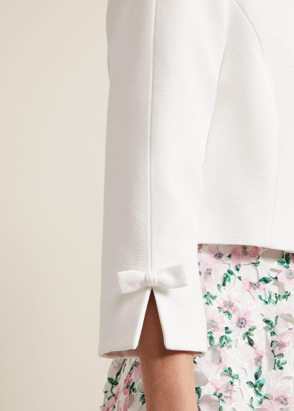 Zoelle Bow Jacket Ivory
