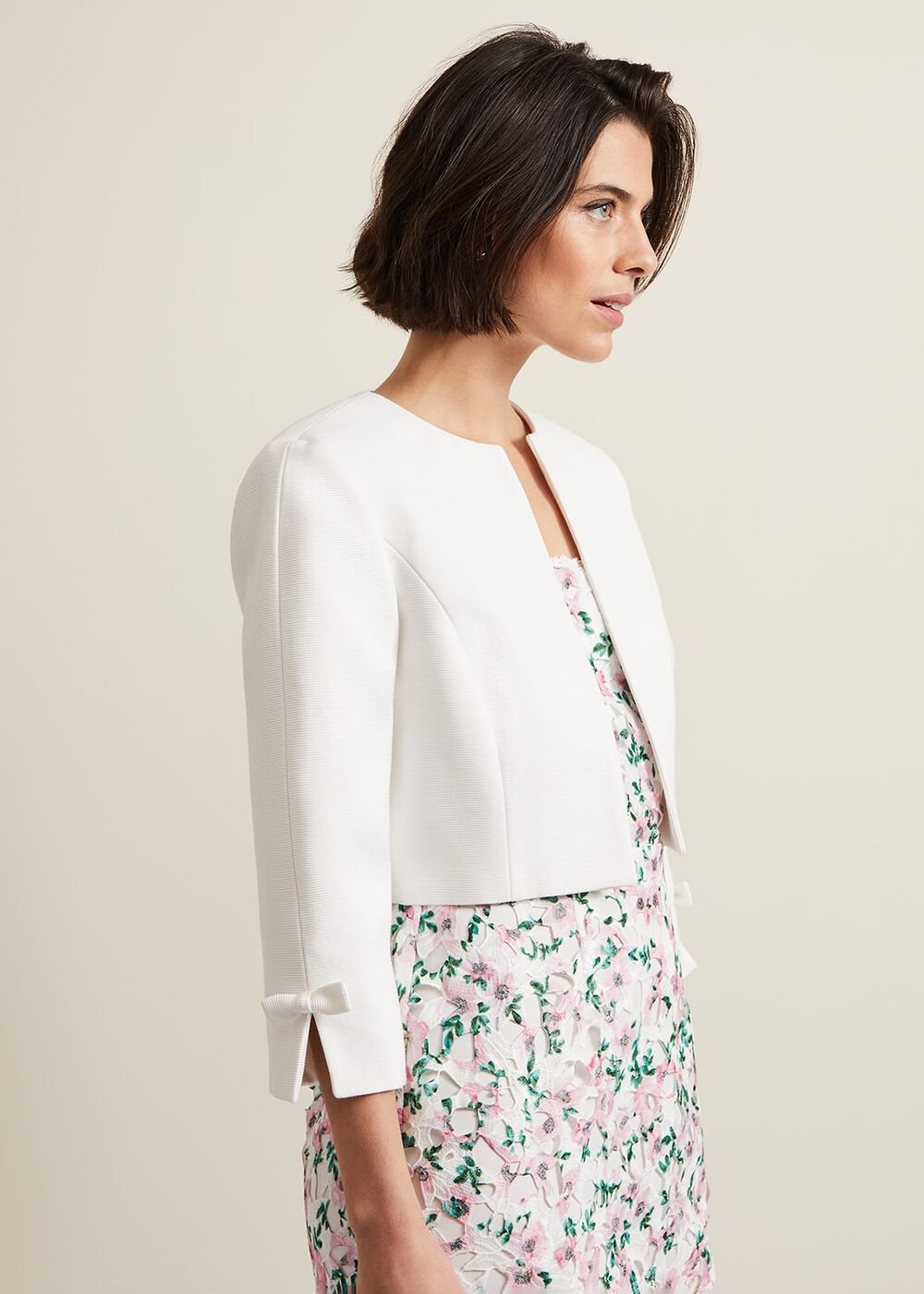 Zoelle Bow Jacket Ivory