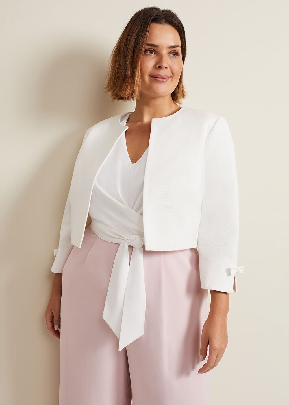 Zoelle Bow Jacket Ivory