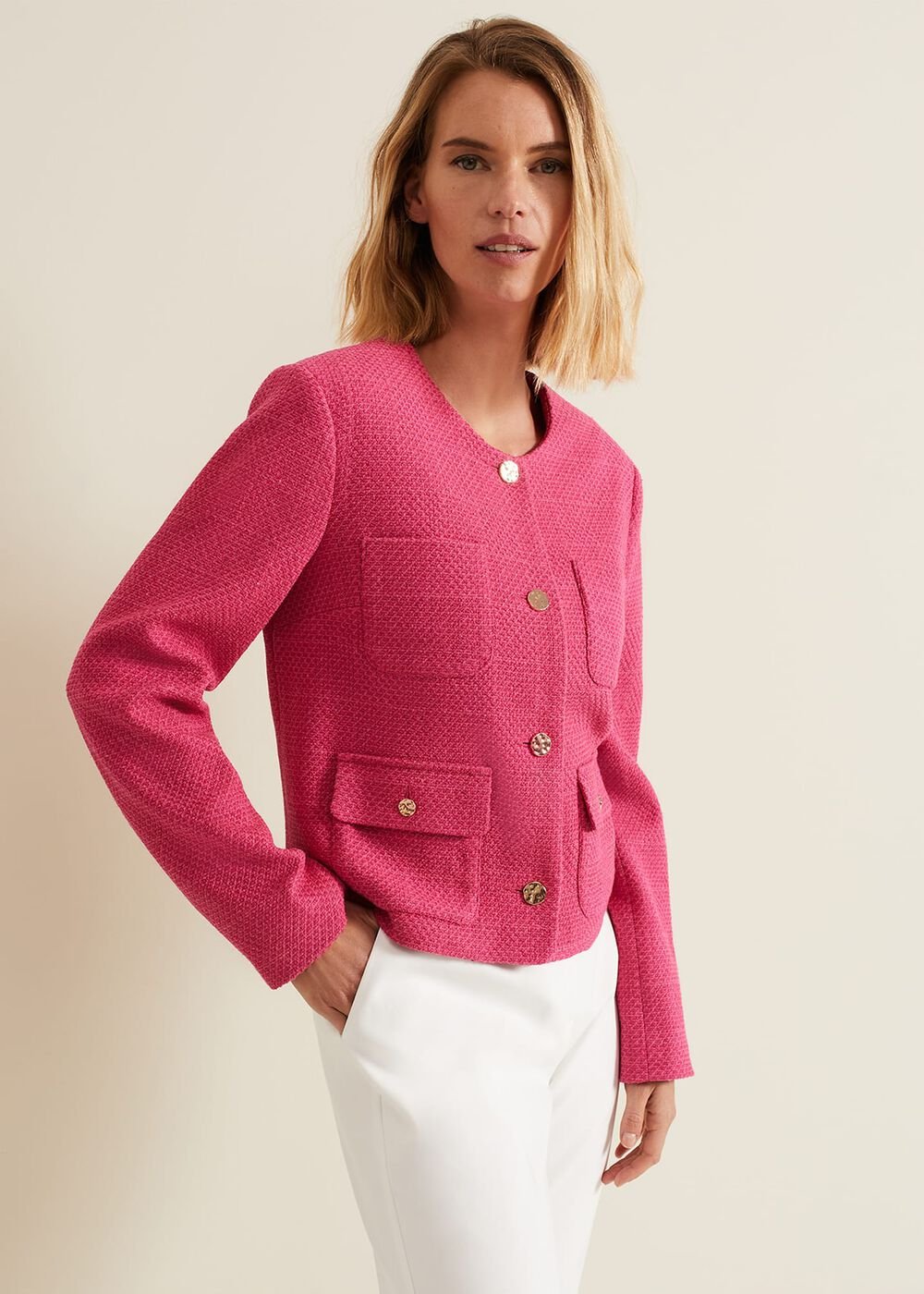 Ripley Pink Boucle Jacket Pink