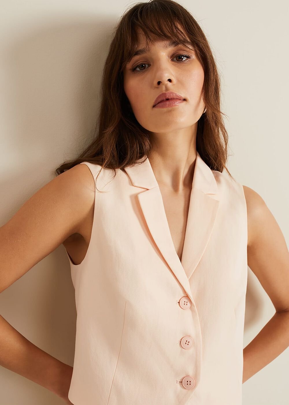 Bianca Peach Waistcoat Coral