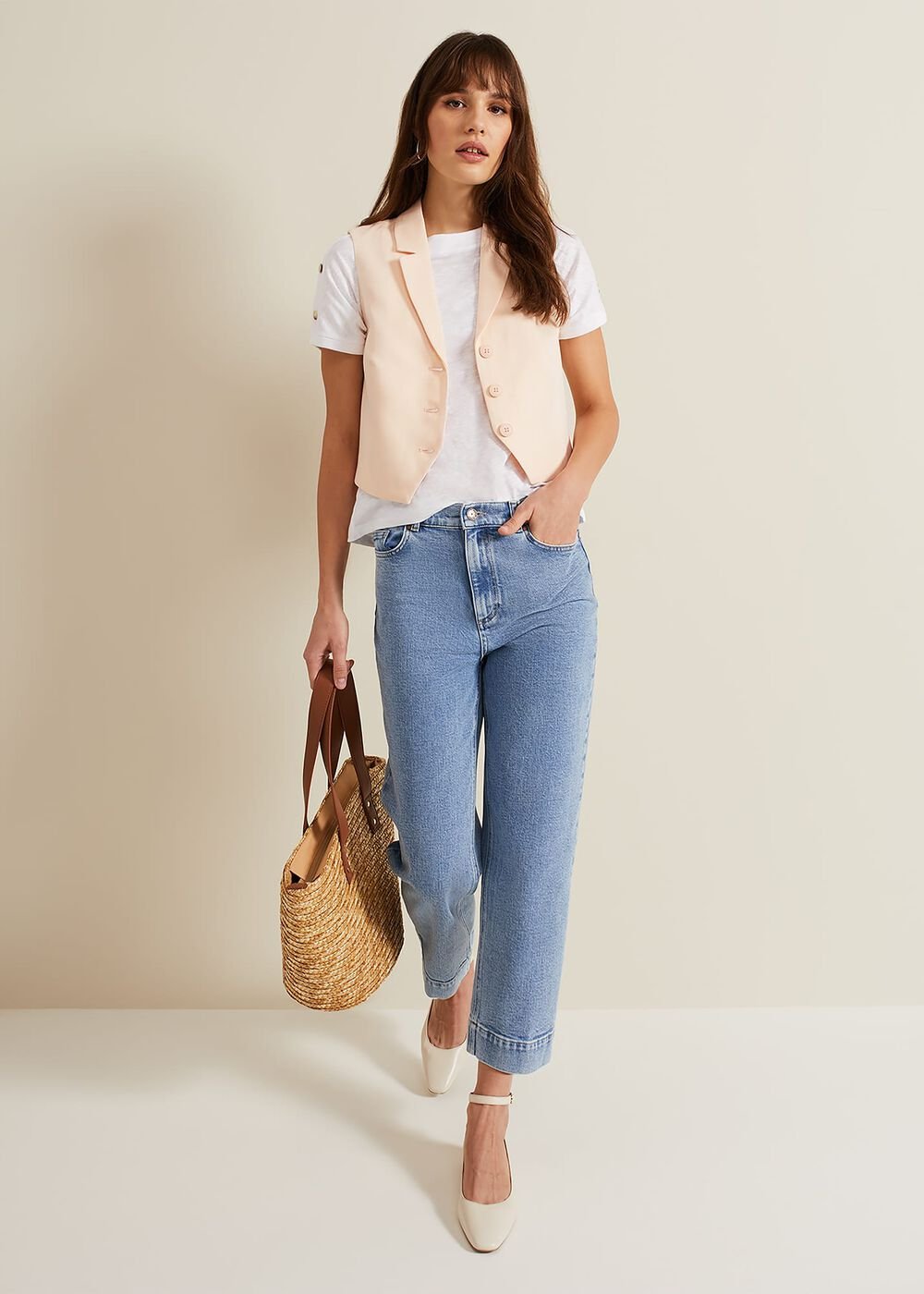 Bianca Peach Waistcoat Coral