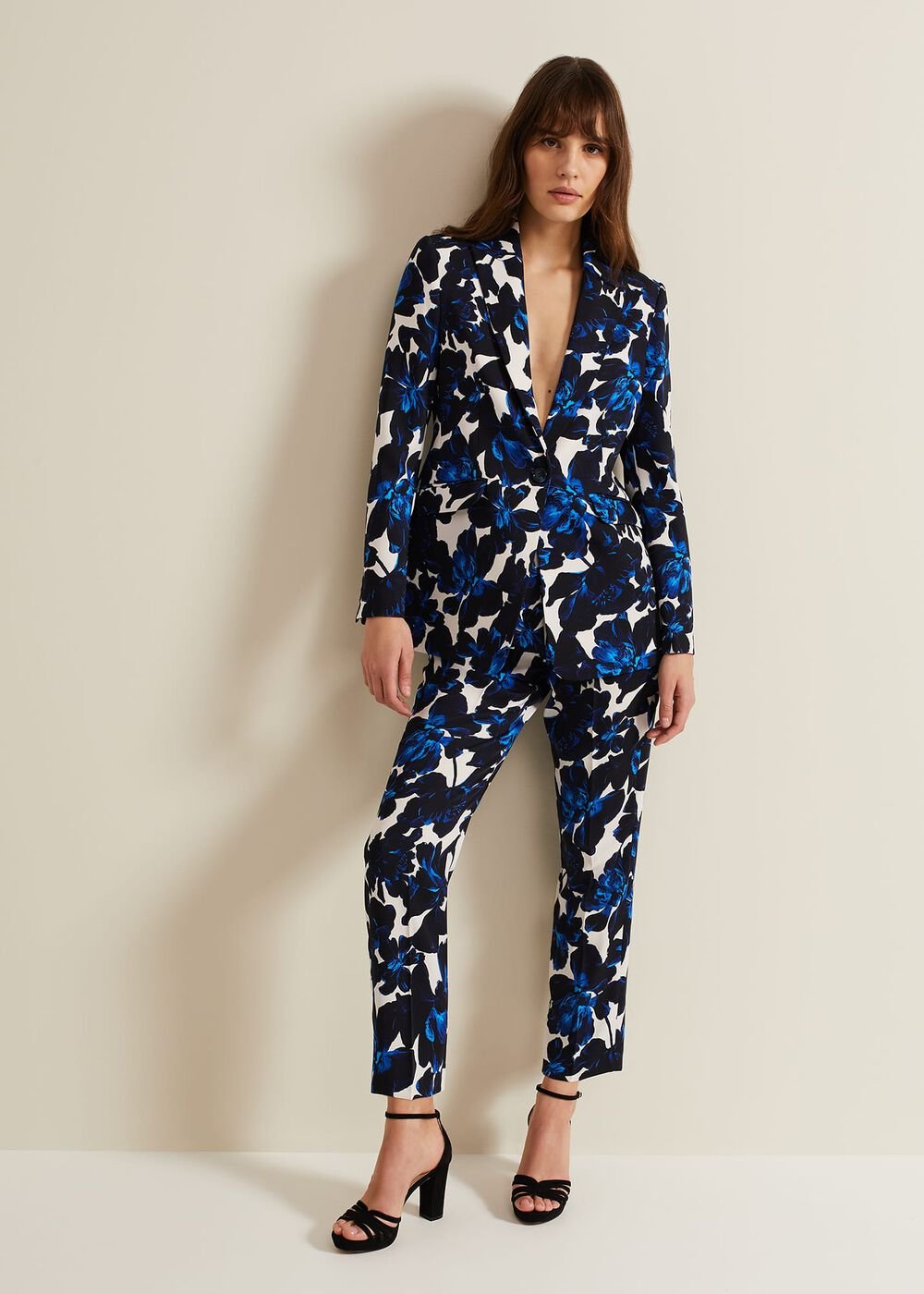 Caddie Floral Suit Jacket Blue