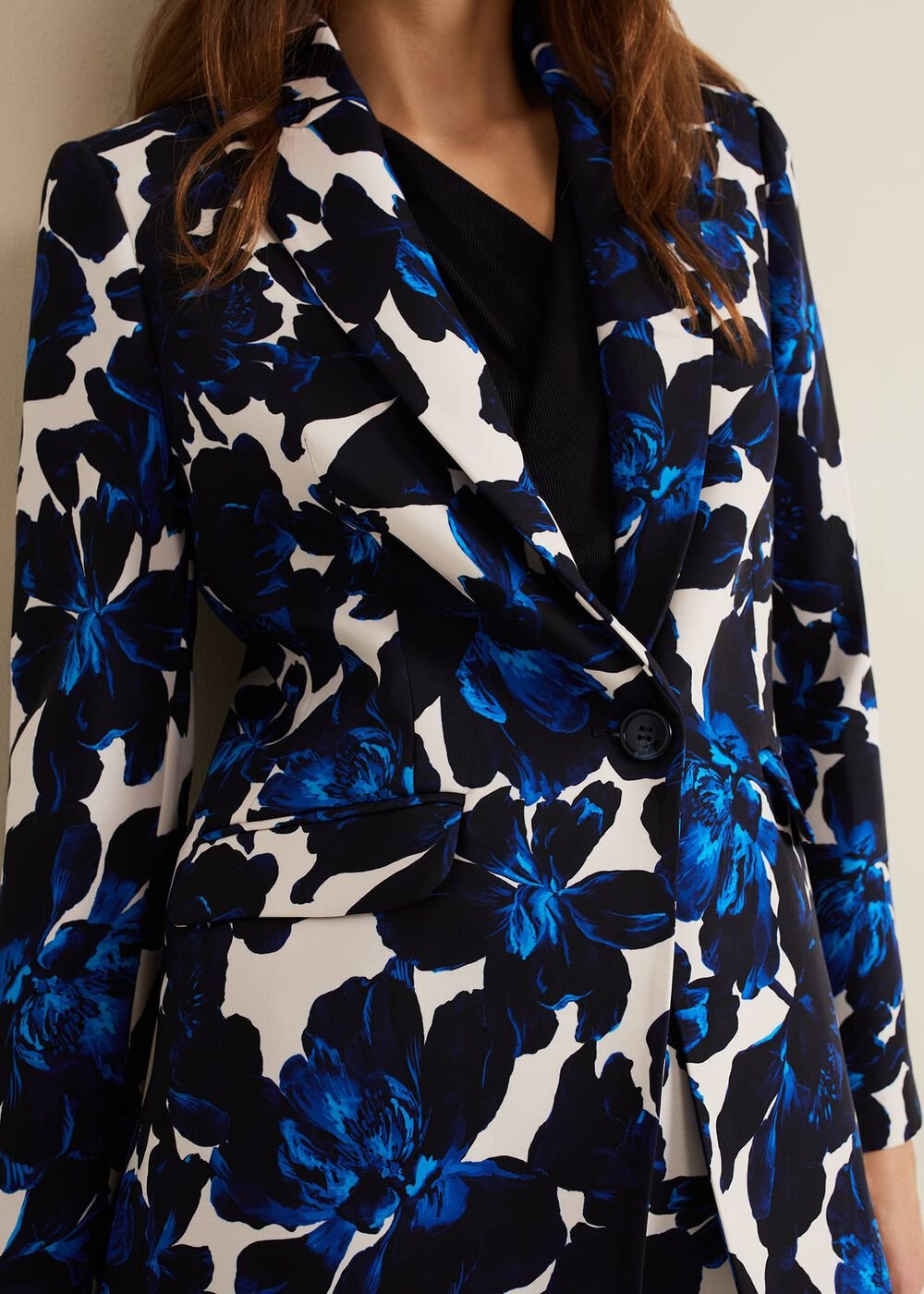 Caddie Floral Suit Jacket Blue