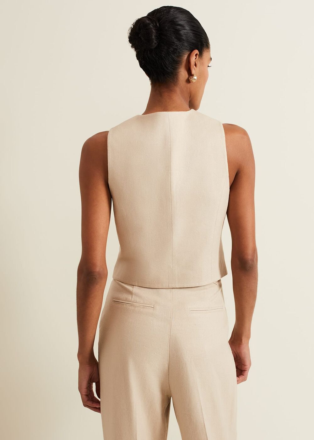 Addison Linen Waistcoat Stone