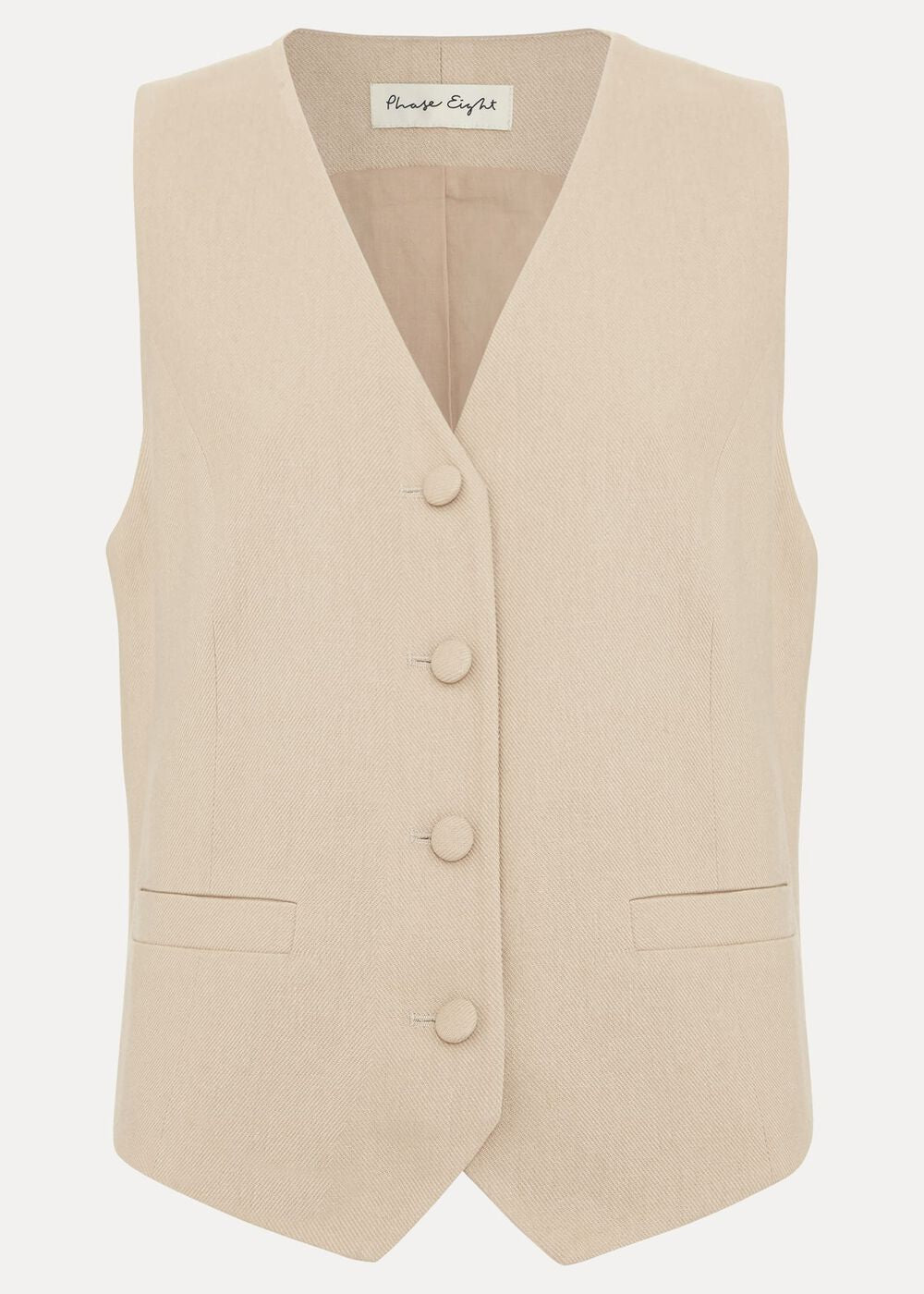 Addison Linen Waistcoat Stone