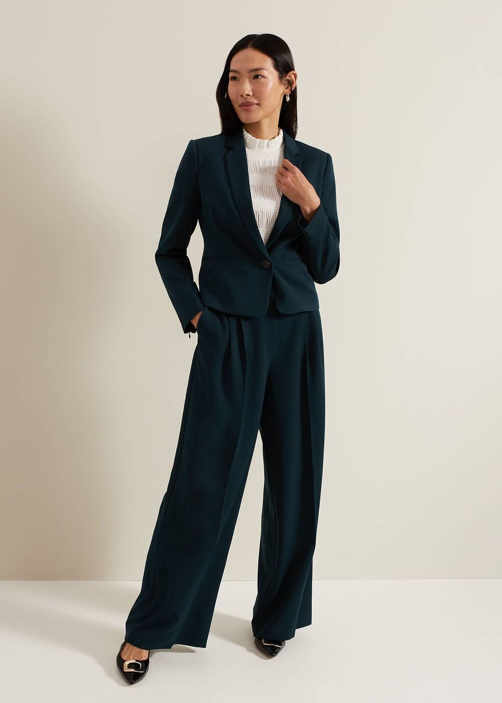 Arabella Crop Blazer Green