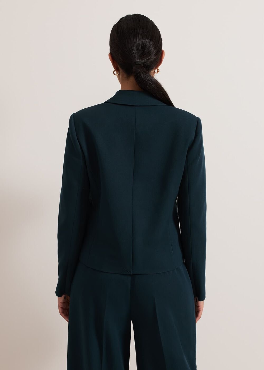 Petite Arabella Crop Blazer Green