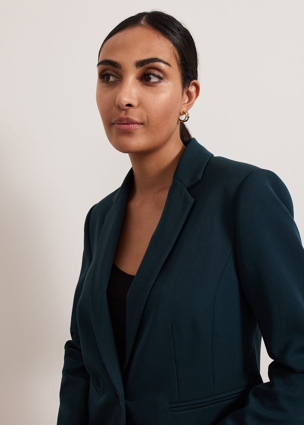 Petite Arabella Crop Blazer Green