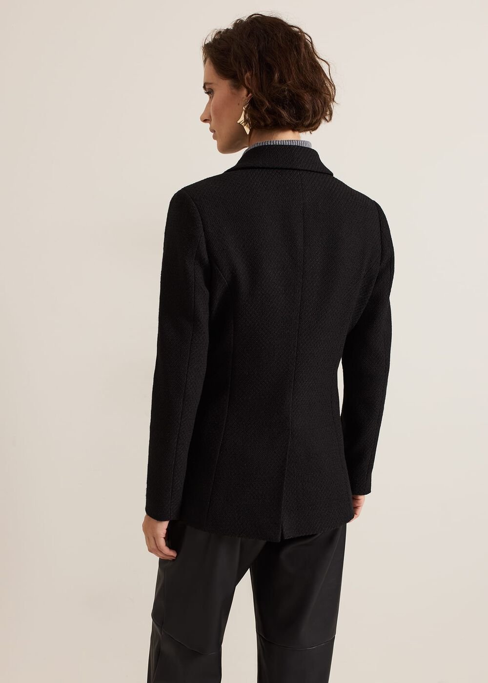 Kiana Boucle Longline Blazer Black