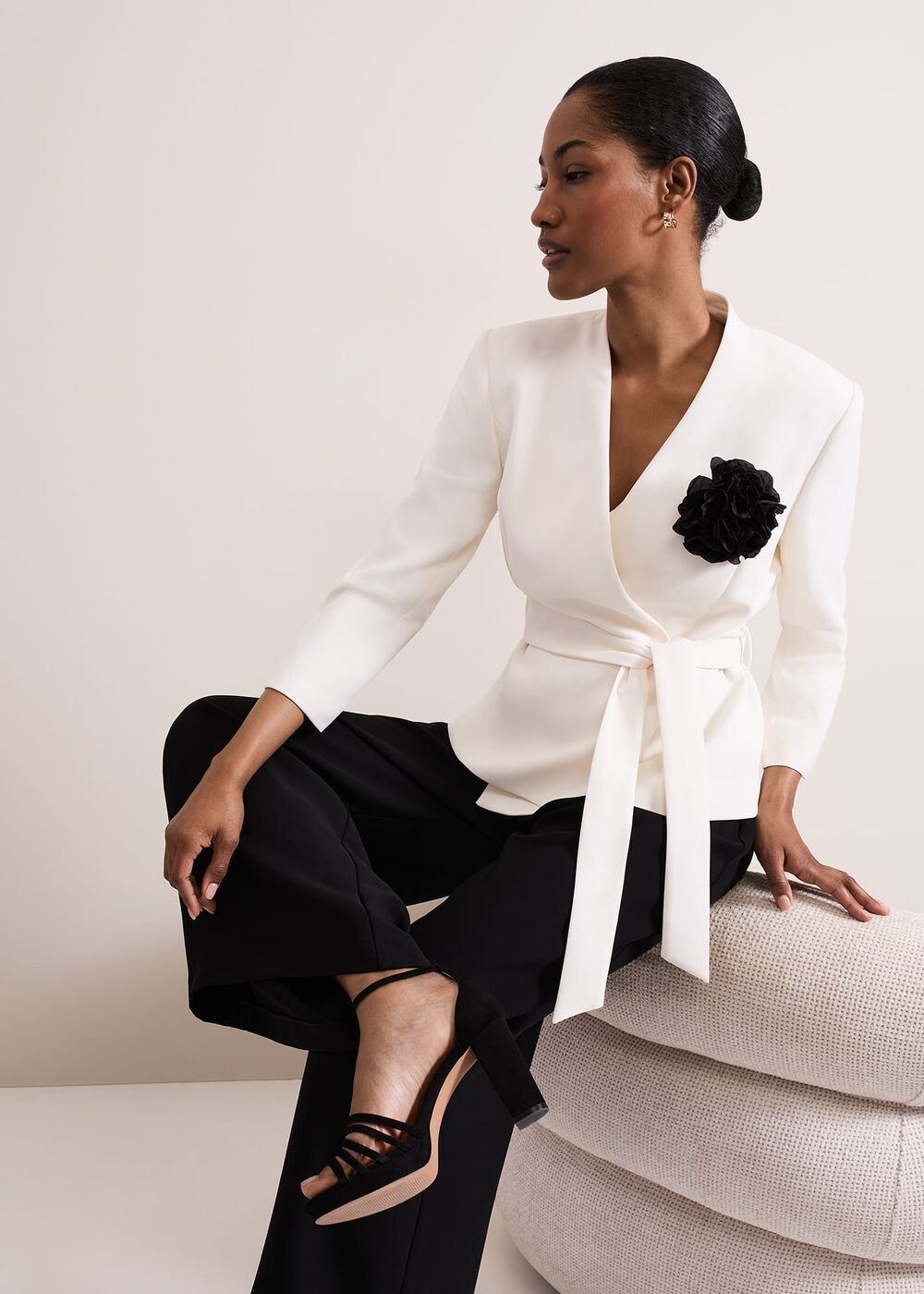 Sophin Ivory Corsage Jacket Ivory