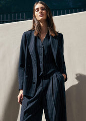 Pia Pinstripe Blazer Navy