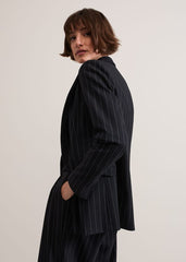 Pia Pinstripe Blazer Navy
