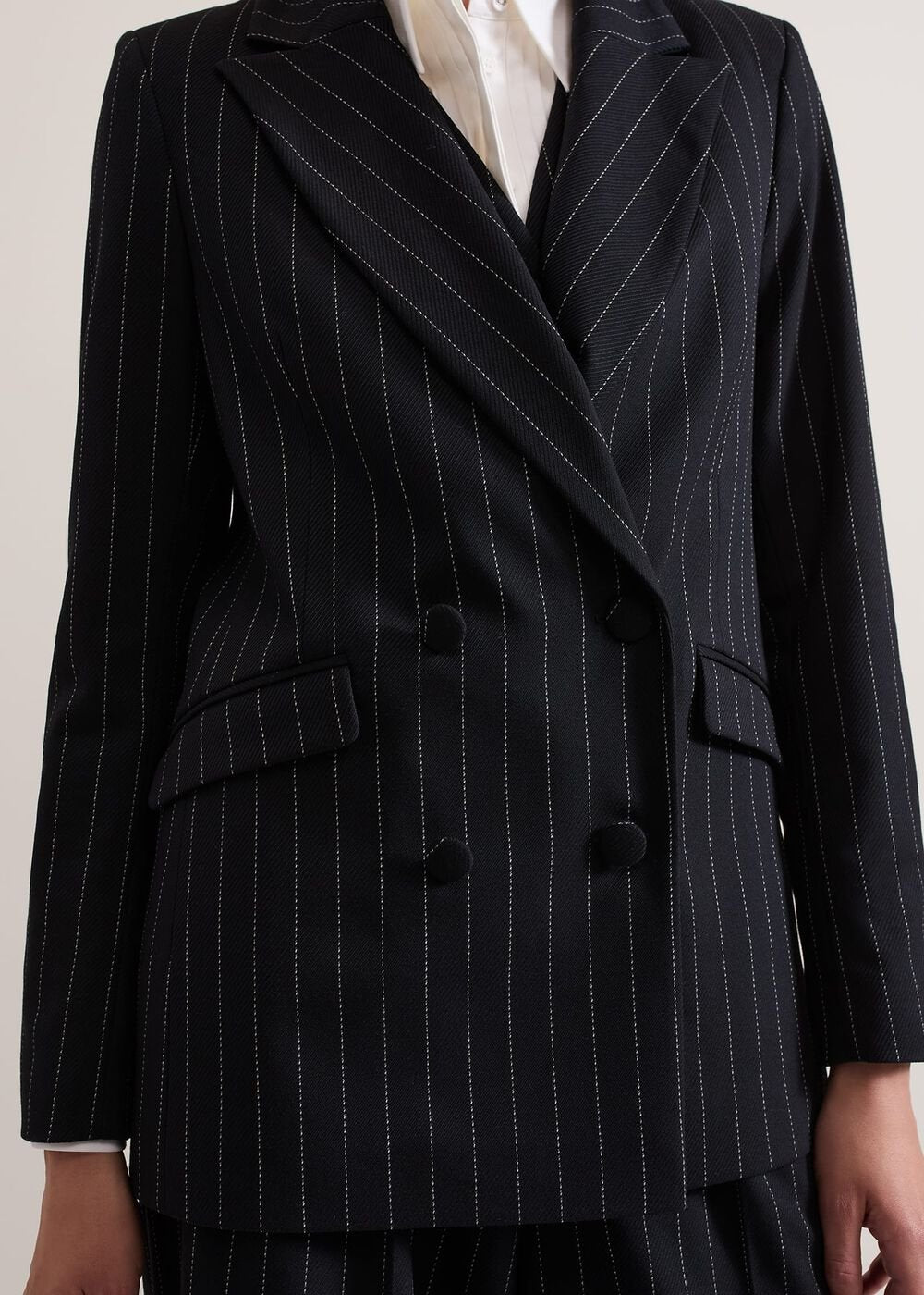 Pia Pinstripe Blazer Navy