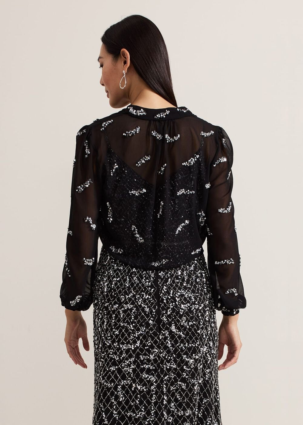 Annette Sequin Embellished Cover Up Black