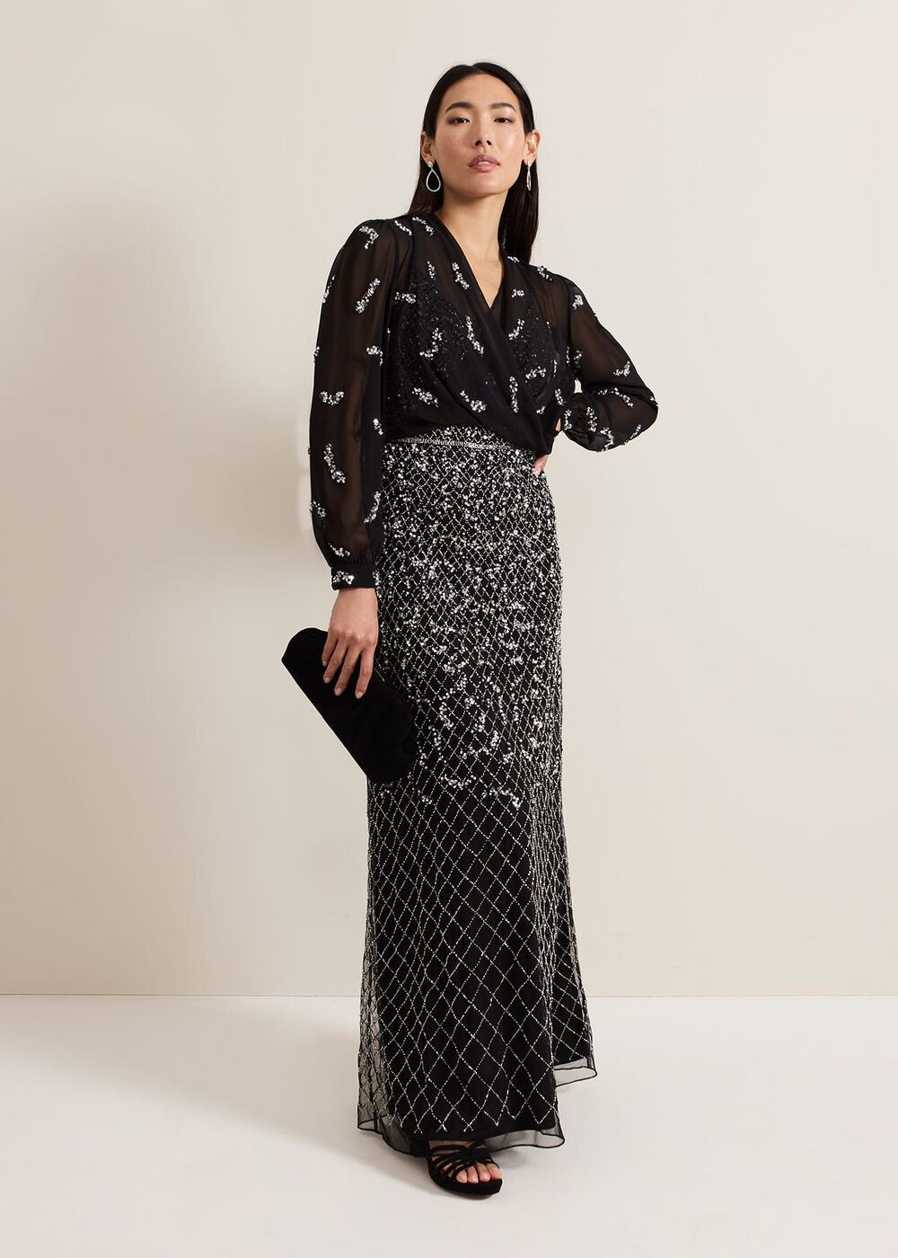 Annette Sequin Embellished Cover Up Black