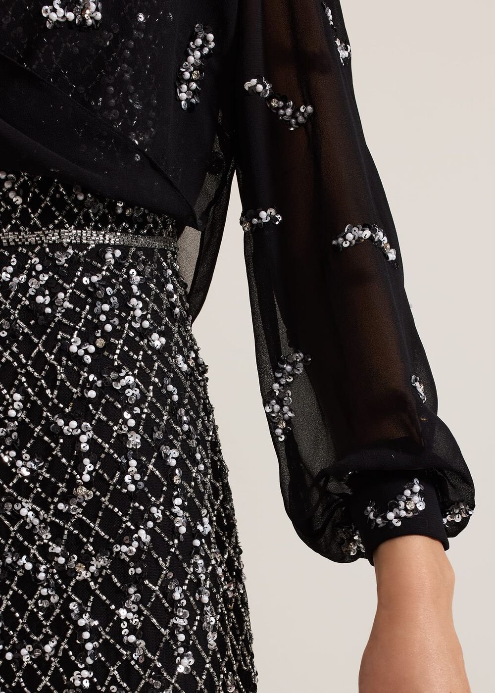 Annette Sequin Embellished Cover Up Black