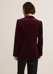 Bridie Wine Velvet Blazer Burgundy