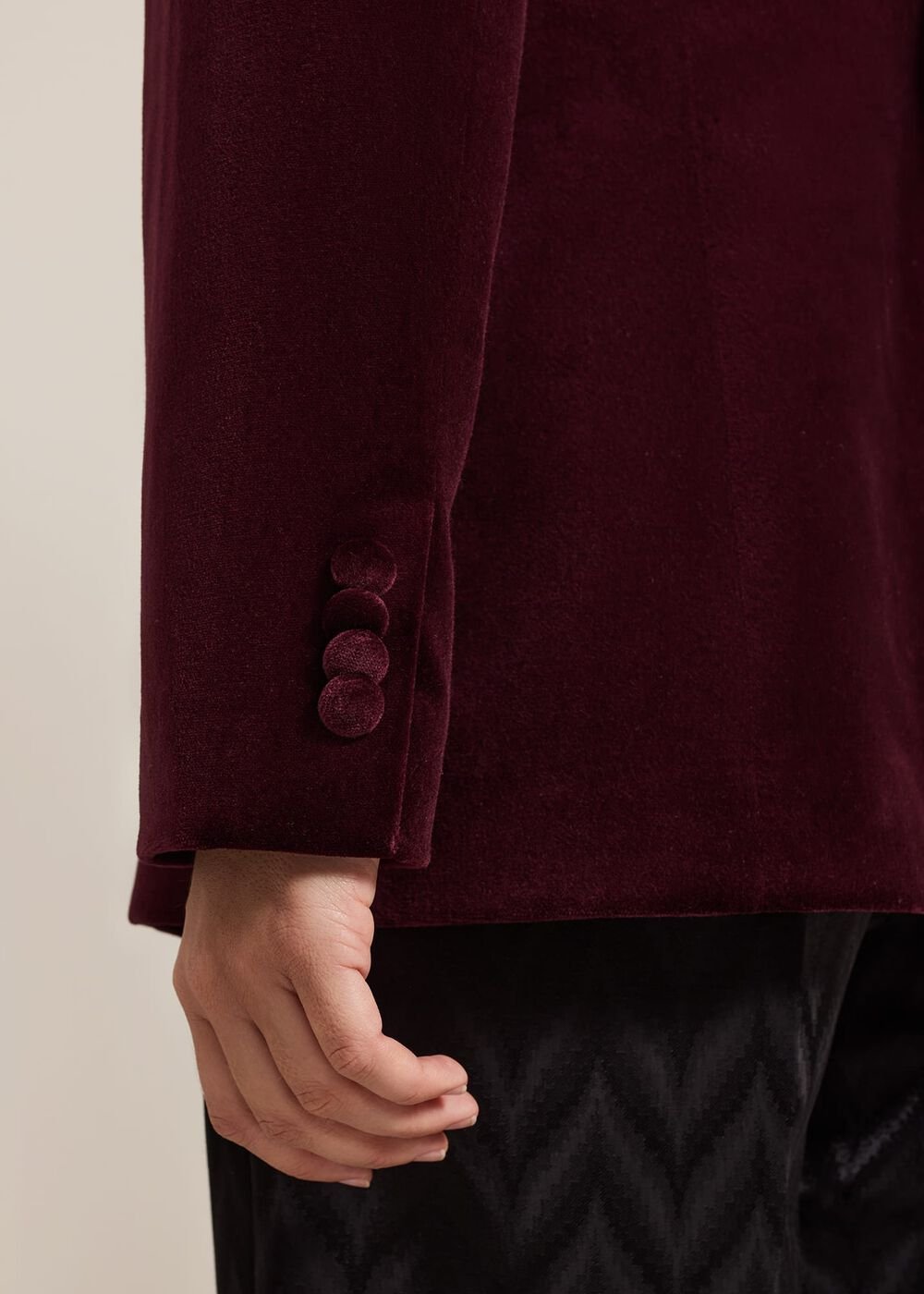 Bridie Wine Velvet Blazer Burgundy