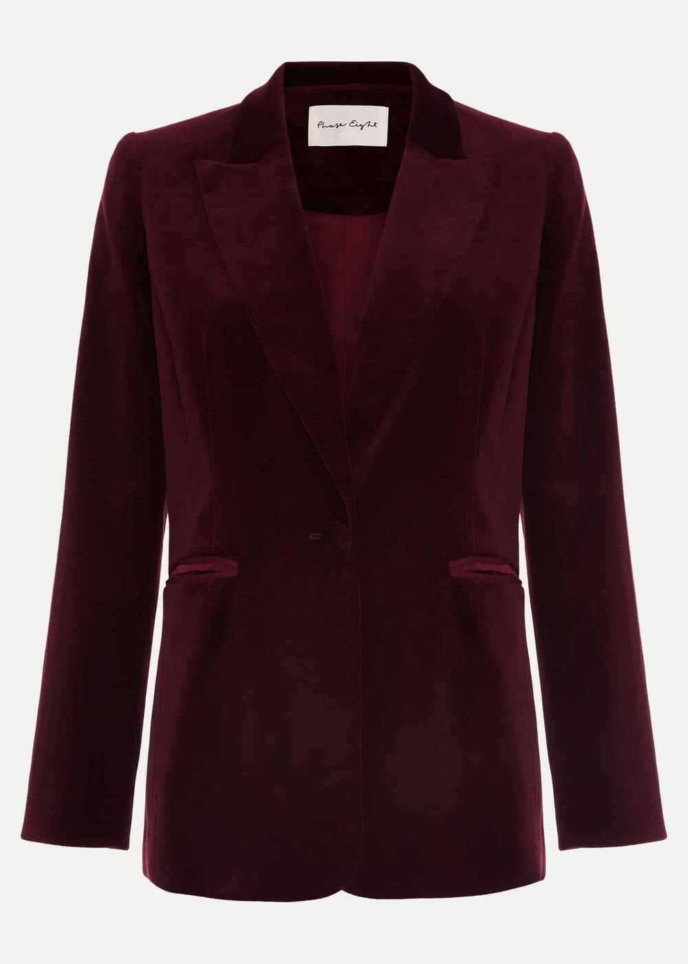 Bridie Wine Velvet Blazer Burgundy
