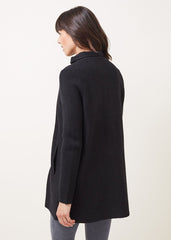 Byanca Zip Knit Coat Black