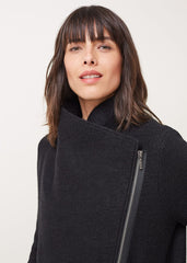 Byanca Zip Knit Coat Black