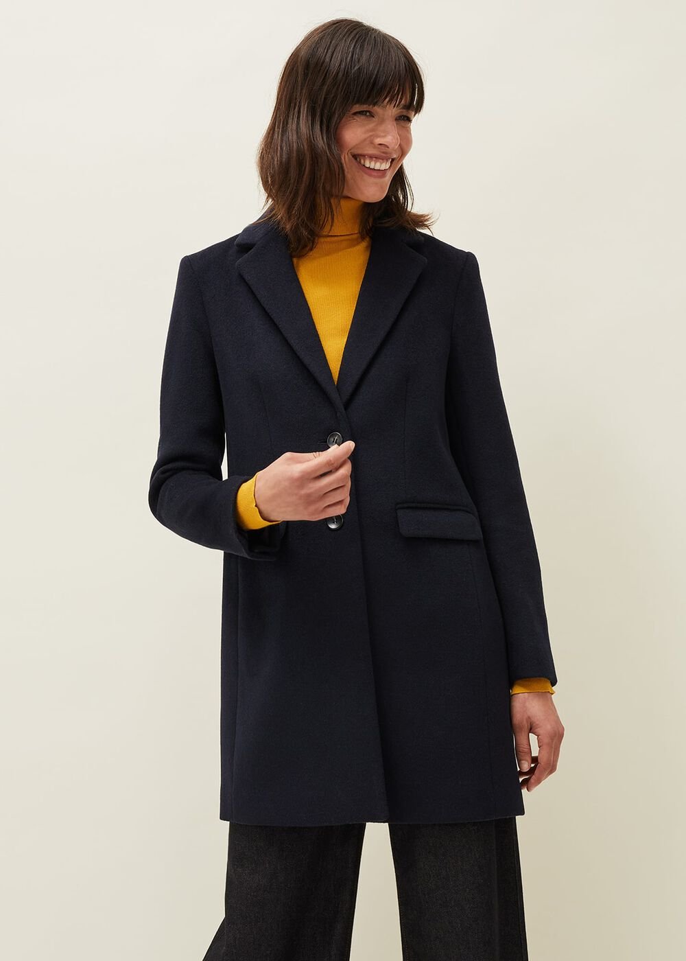 Lydia Red Wool Smart Coat Navy