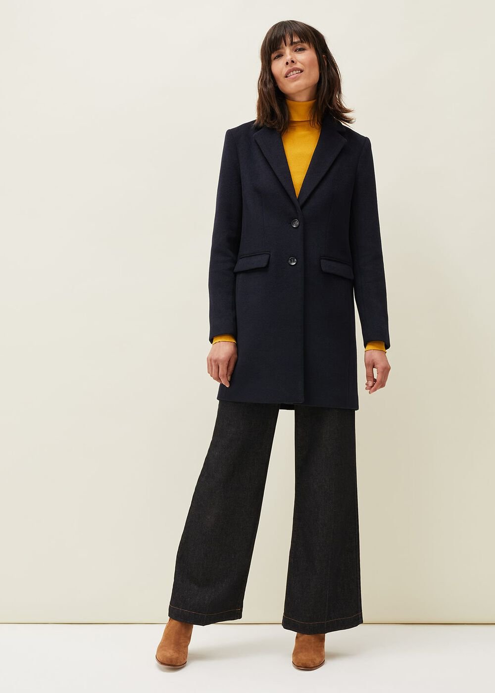 Lydia Red Wool Smart Coat Navy