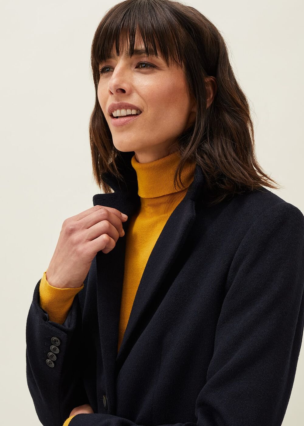 Lydia Red Wool Smart Coat Navy