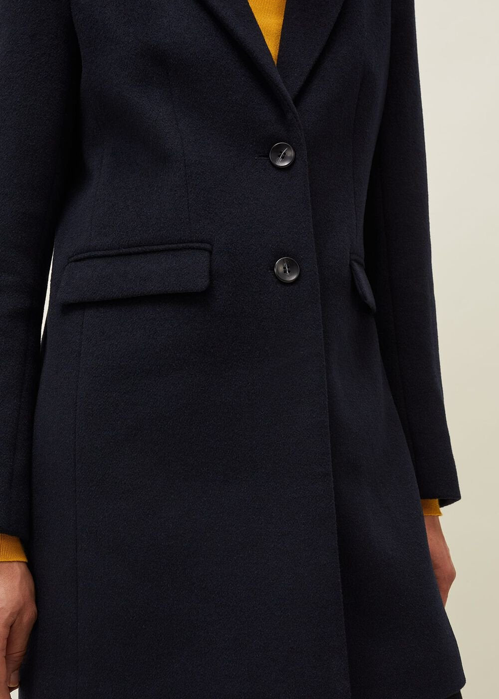 Lydia Red Wool Smart Coat Navy