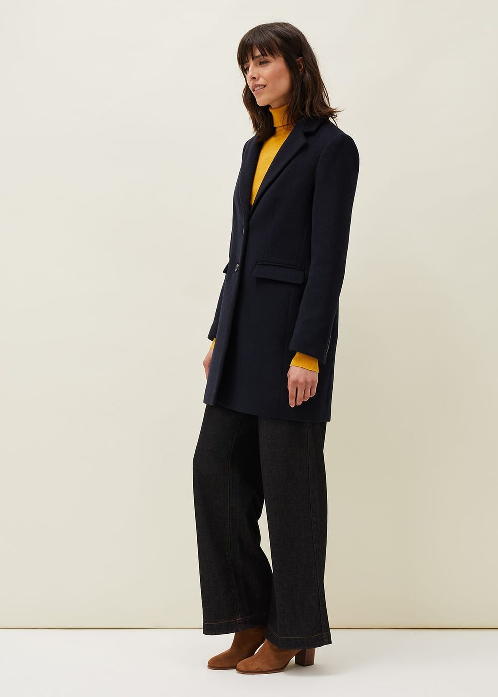 Lydia Red Wool Smart Coat Navy