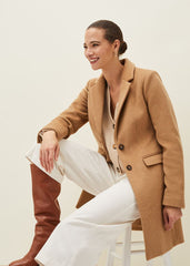 Lydia Red Wool Smart Coat Camel
