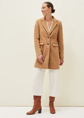 Lydia Red Wool Smart Coat Camel