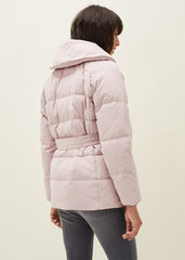 Kyra Short Wrap Puffer Coat Pale Pink