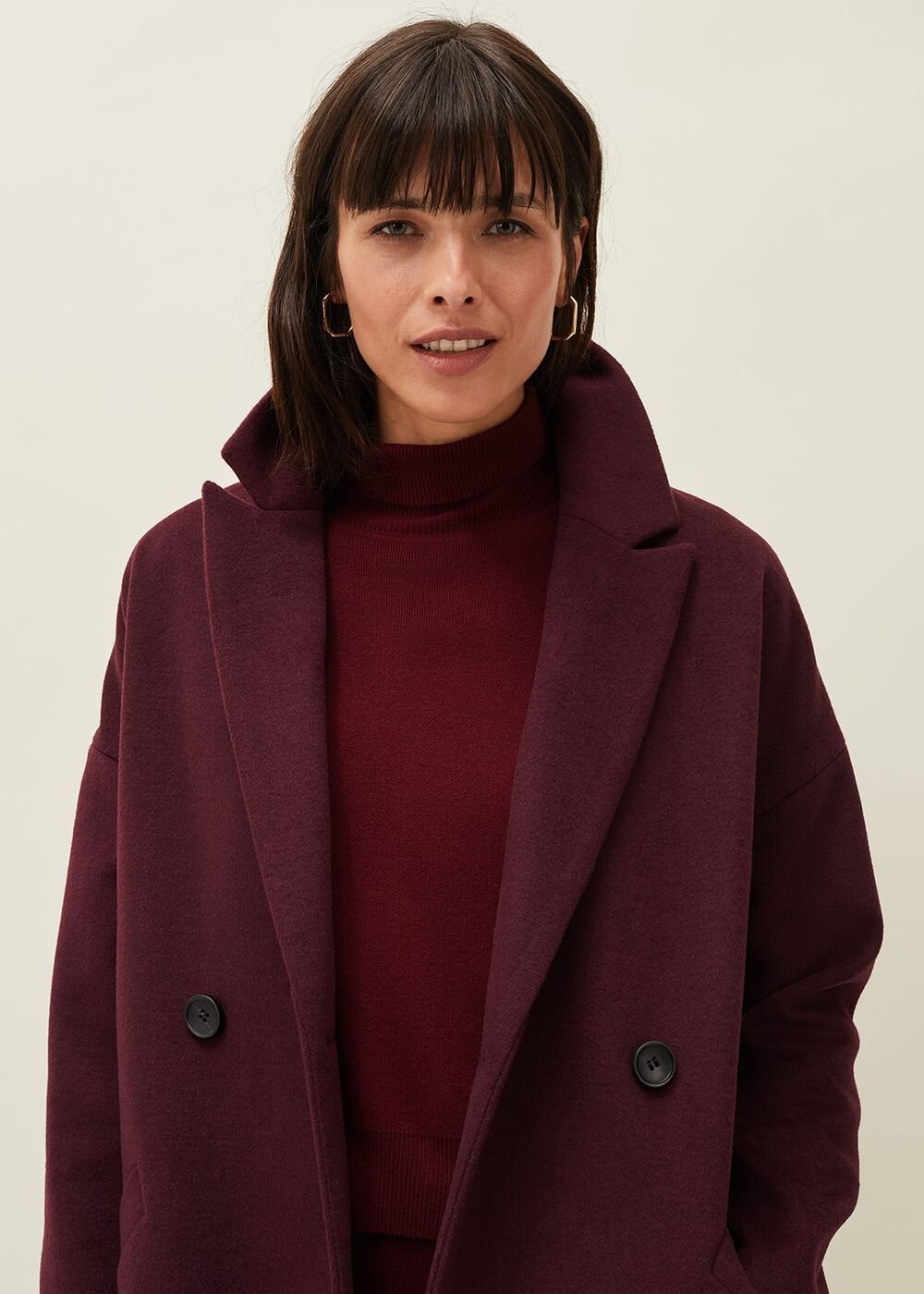 Emery Colourblock Wool Coat Port