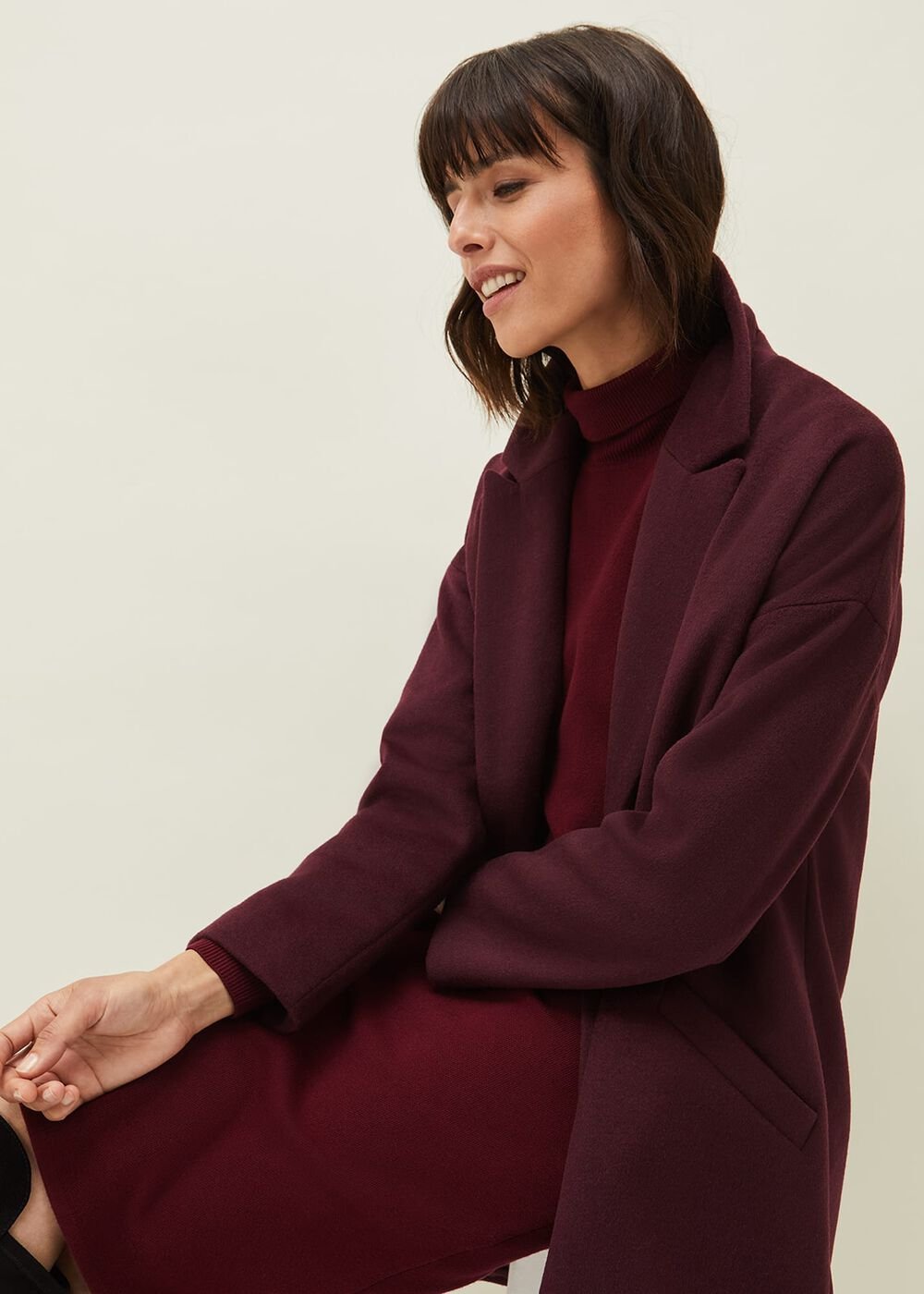 Emery Colourblock Wool Coat Port