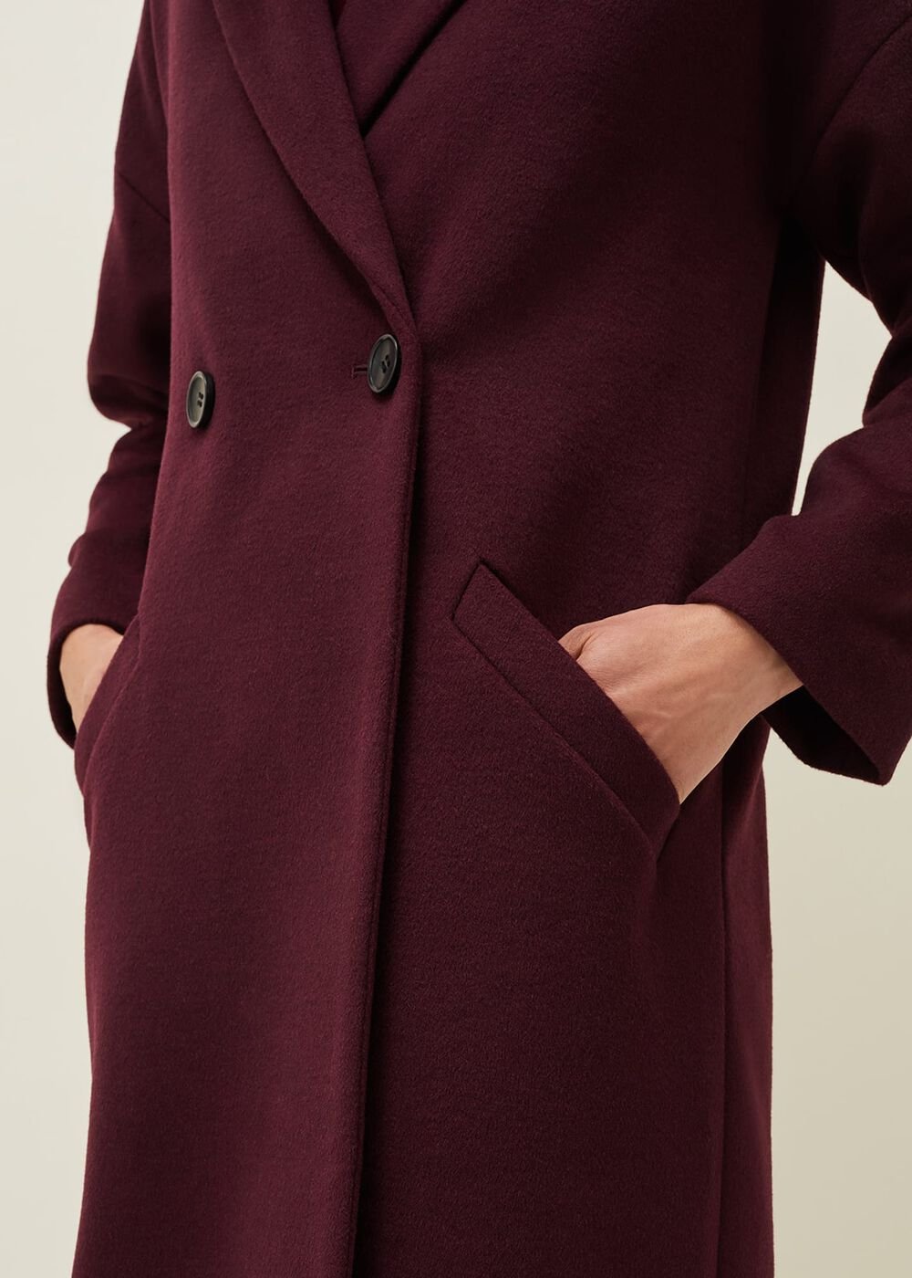 Emery Colourblock Wool Coat Port