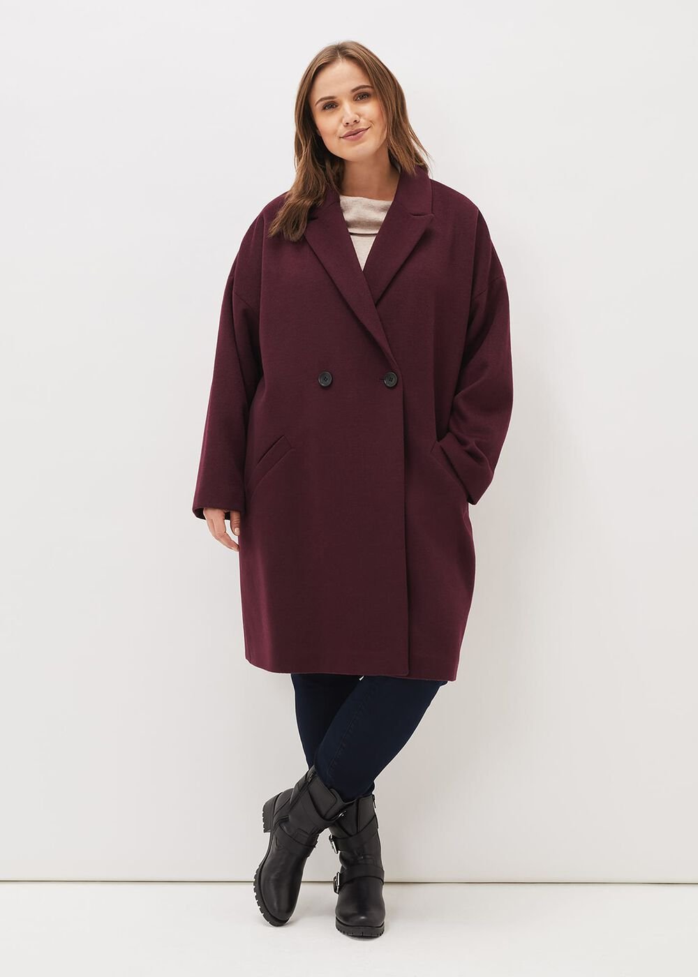 Emery Colourblock Wool Coat Port